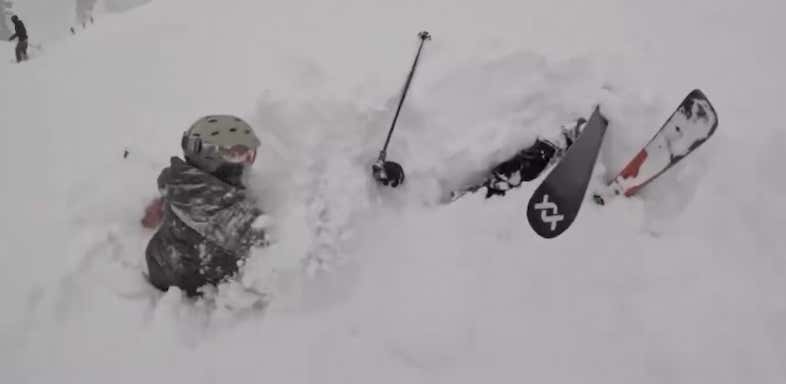 WATCH: Wild Video Of A Couple Ski Bros Rescuing Some Guy From Being Buried Alive After Spotting His Skis Sticking Out Of The Snow