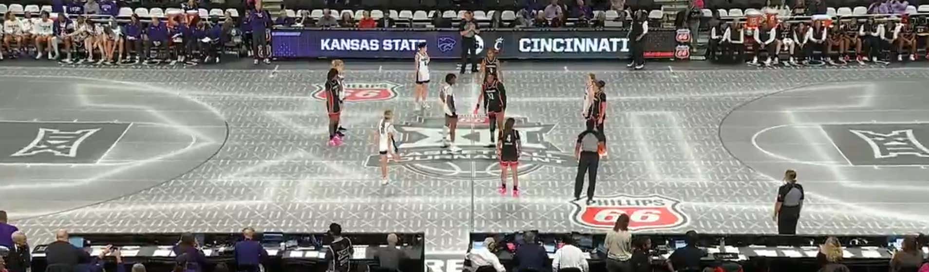 The Big 12 Debuted Their New LED Glass Floor Basketball Court And It Feels Like a Video Game Nightmare