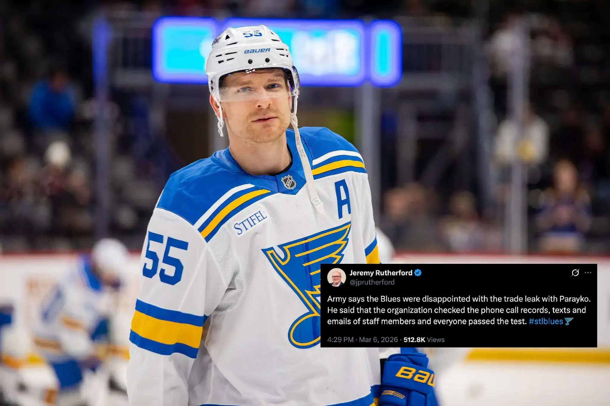 The St Louis Blues Are Going Through Everybody's Phone To Figure Out Who The Rat Was Who Leaked The Colton Parayko Trade
