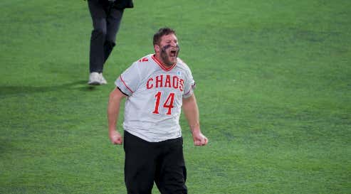 Carolina Chaos Goalie Austin Kaut Shows Us Example #47582 Of Why You Have To Be A Complete Lunatic To Be A Lacrosse Goalie