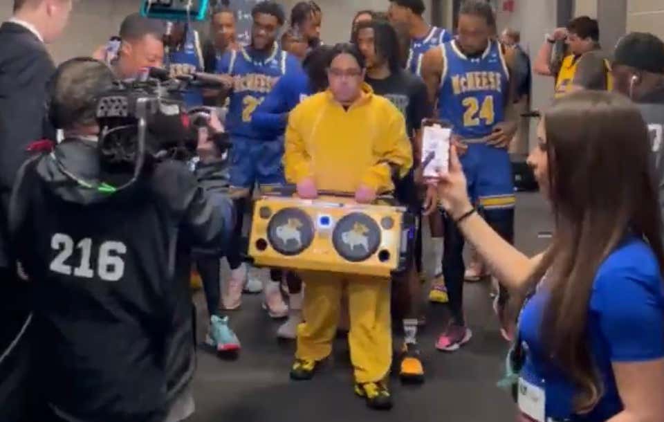 Brace Yourselves Folks, The Amir "Aura" Khan Student Manager From McNeese State is Back in The NCAA Tournament