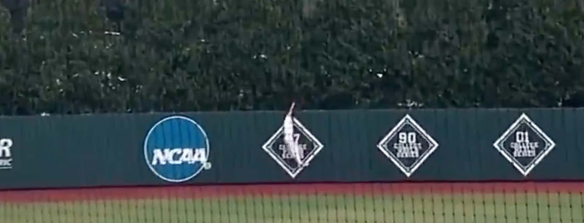 Georgia Freshman Cole Johnson Robbed a Would-Be Go-Ahead Home Run With 2 Outs in the 9th Inning and It Definitely Was Not Cool