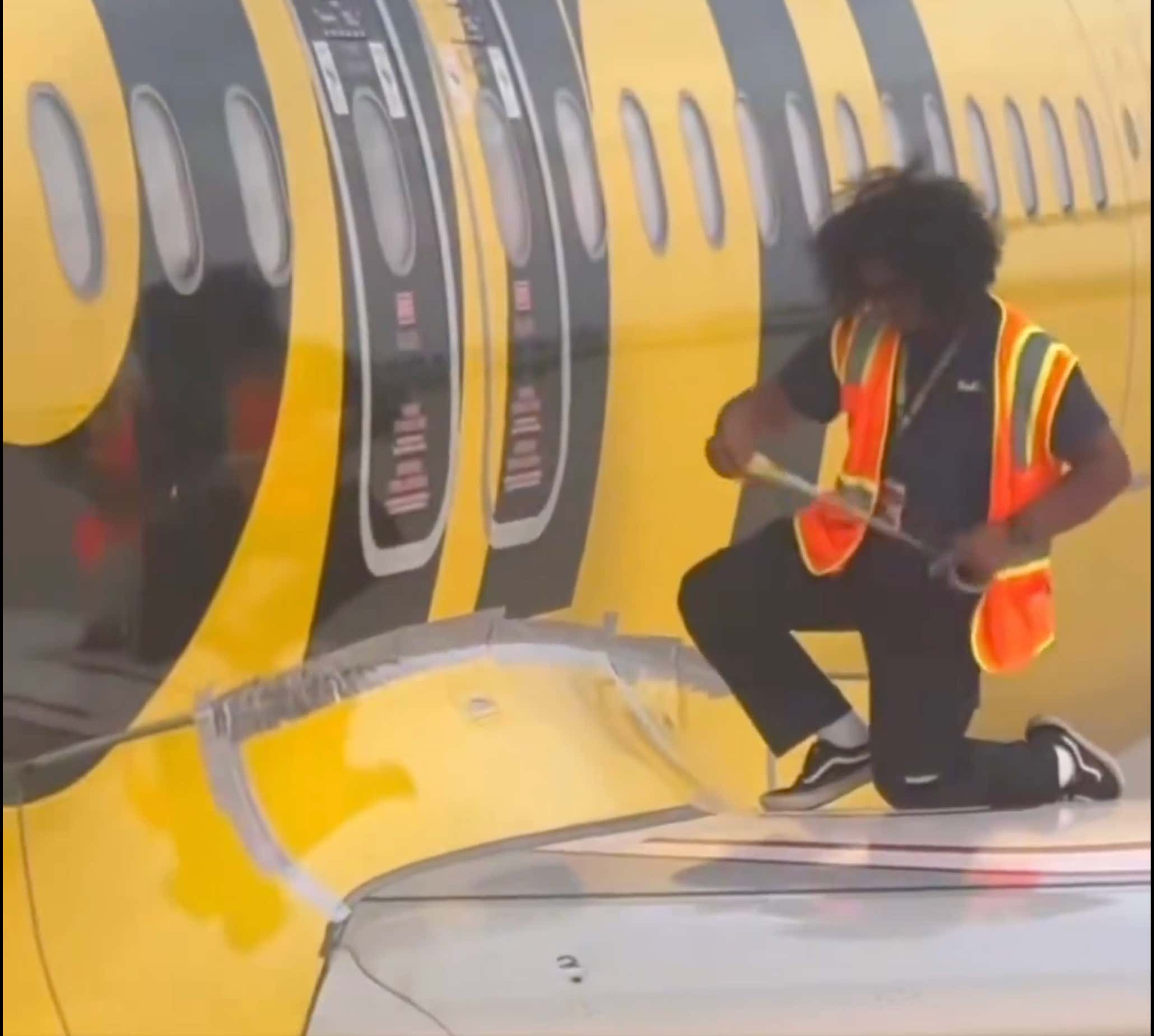A Spirit Airlines Worker Got Caught Taping The Wing Of The Plane And Honestly? Good For Them.