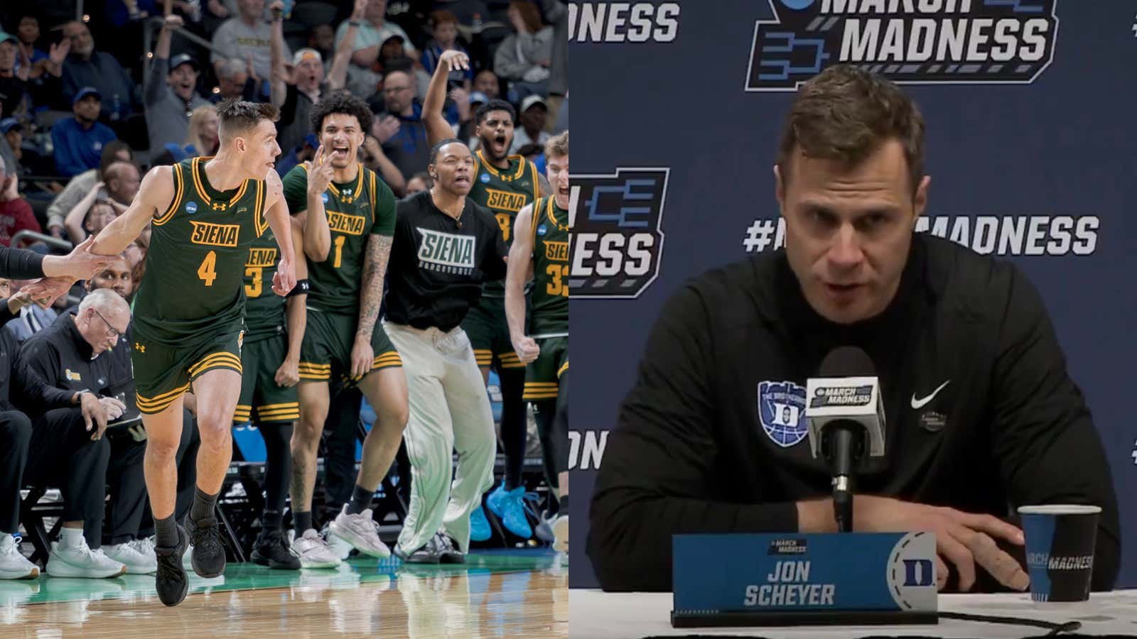 5 Guys From Siena Playing 40 Minutes and Taking The #1 Duke Blue Devils Down To The Wire Should Go Down in History as an All-Time Tournament Performance