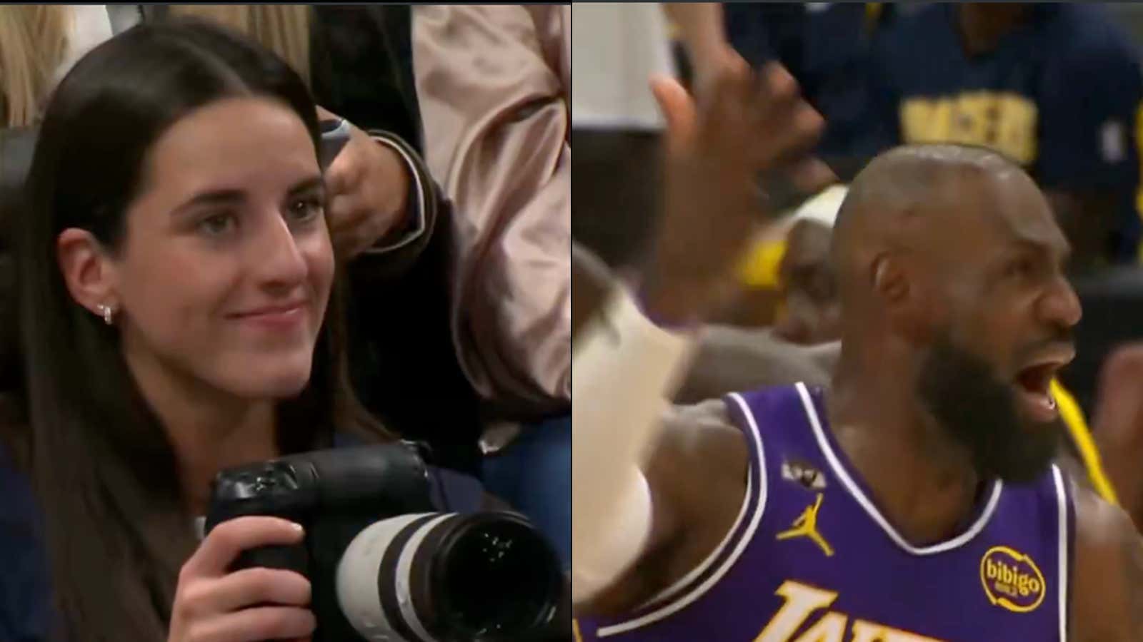 A Growing Trend In Sports Continues: Cailtin Clark Was Taking Photos Of Lebron Last Night And Just Happened To Perfectly Capture His Crash Out