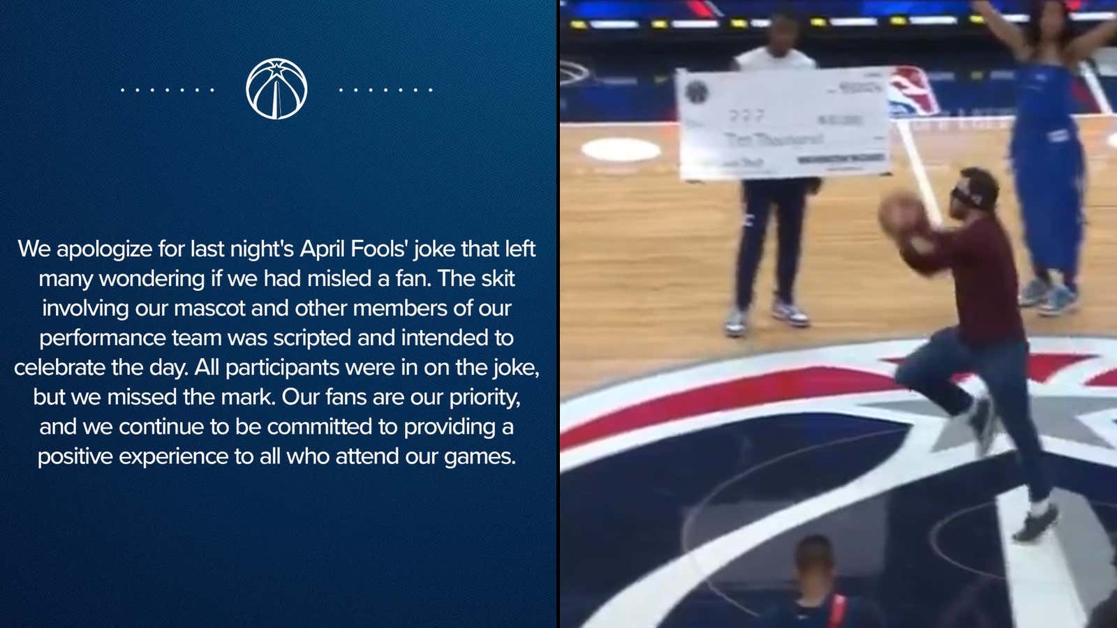 The Washington Wizards (Cowards) Issued a Public Apology For an April Fools Day Prank