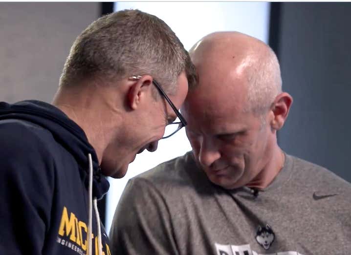 Guys Being Dudes: Dan Hurley Is Giving Dusty May Head Hugs And Talking About How Good Looking He Is With Incredible Hair