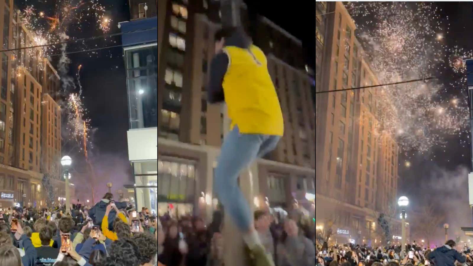 There Wasn't A Single Person Sleeping In Ann Arbor Last Night And The Scene Looked Incredible