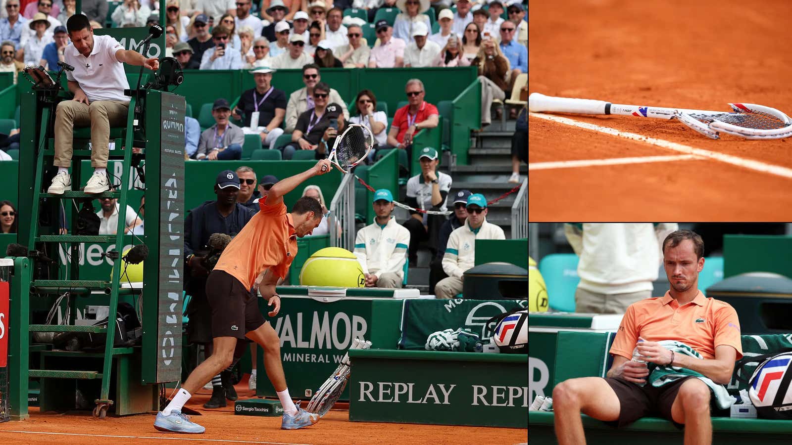 Unable To Win a Single Game Today, Daniil Medvedev Exploded With An Epic Crash Out That Included Seven Racket Smashes And The Monte Carlo Crowd Cheering The Entire Time