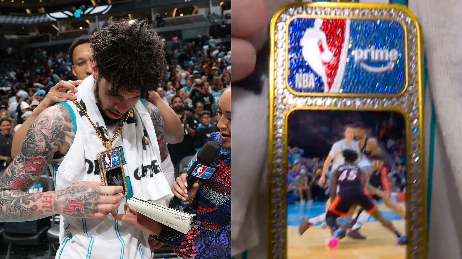 The NBA On Prime Playmaker Chain Awarded To LaMelo Ball Included Highlights Of Him Getting Cooked