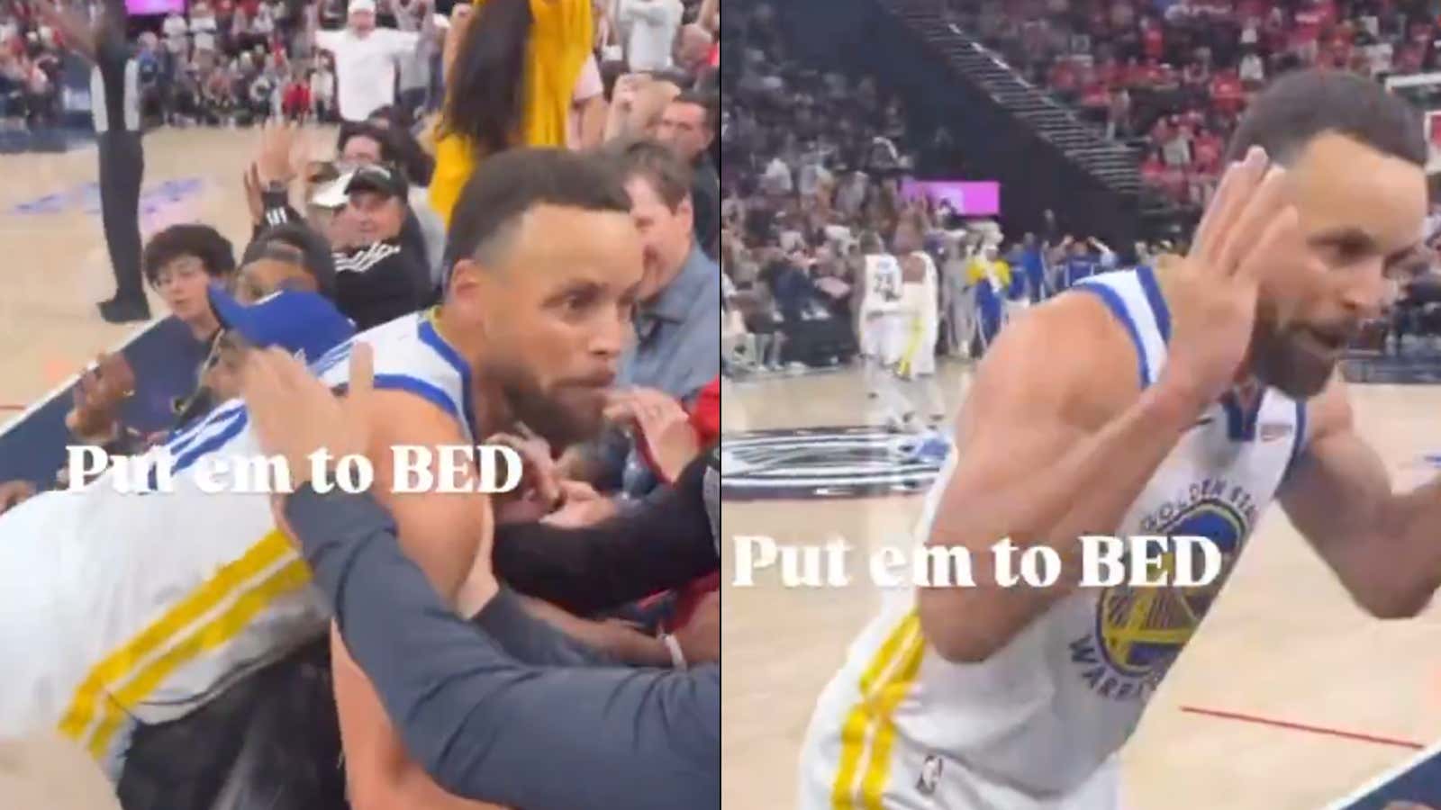 Steph Curry Hitting The Dagger, Falling Into The Stands And Asking Clippers Fans If They Saw It Go In Is As Cold-Blooded As It Gets