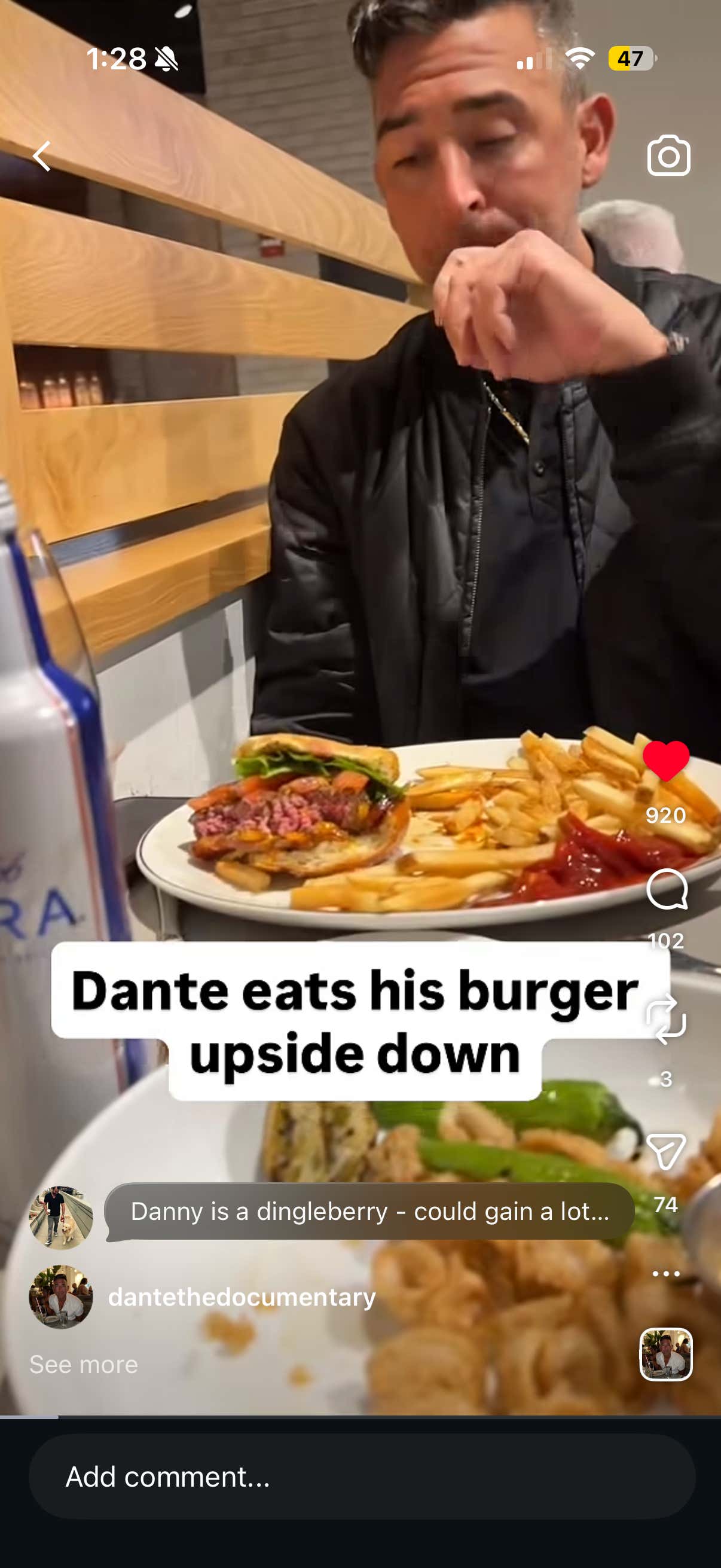 How Dumb Is Danny Conrad For Trying To Clown Me Over Resting My Extremely Juicy Burger Upside Down On The Plate?