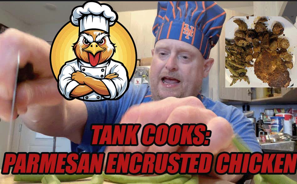 Tank Cooks Parmesan Encrusted Chicken