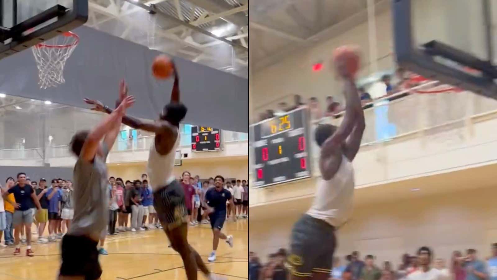 Caleb Wilson Is Spending His Final Days At UNC By Showing Up To The Rec Center, Dunking All Over The Baseball Team And Random Students