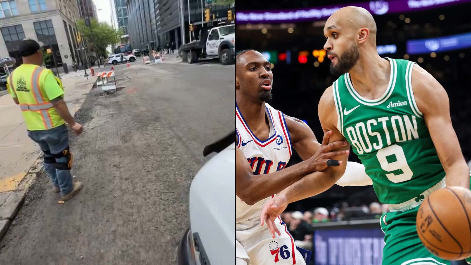 "Derrick White's Not Right Tonight!" - Some Philly Construction Workers Chirping Derrick White Might Be What Finally Snaps Him Out Of His Funk In A Pivotal Game 3