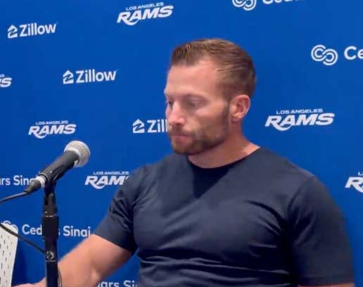 Sean McVay's Body Language Suggests He Is Not Pleased The Rams Used Their 1st Round Pick On A QB