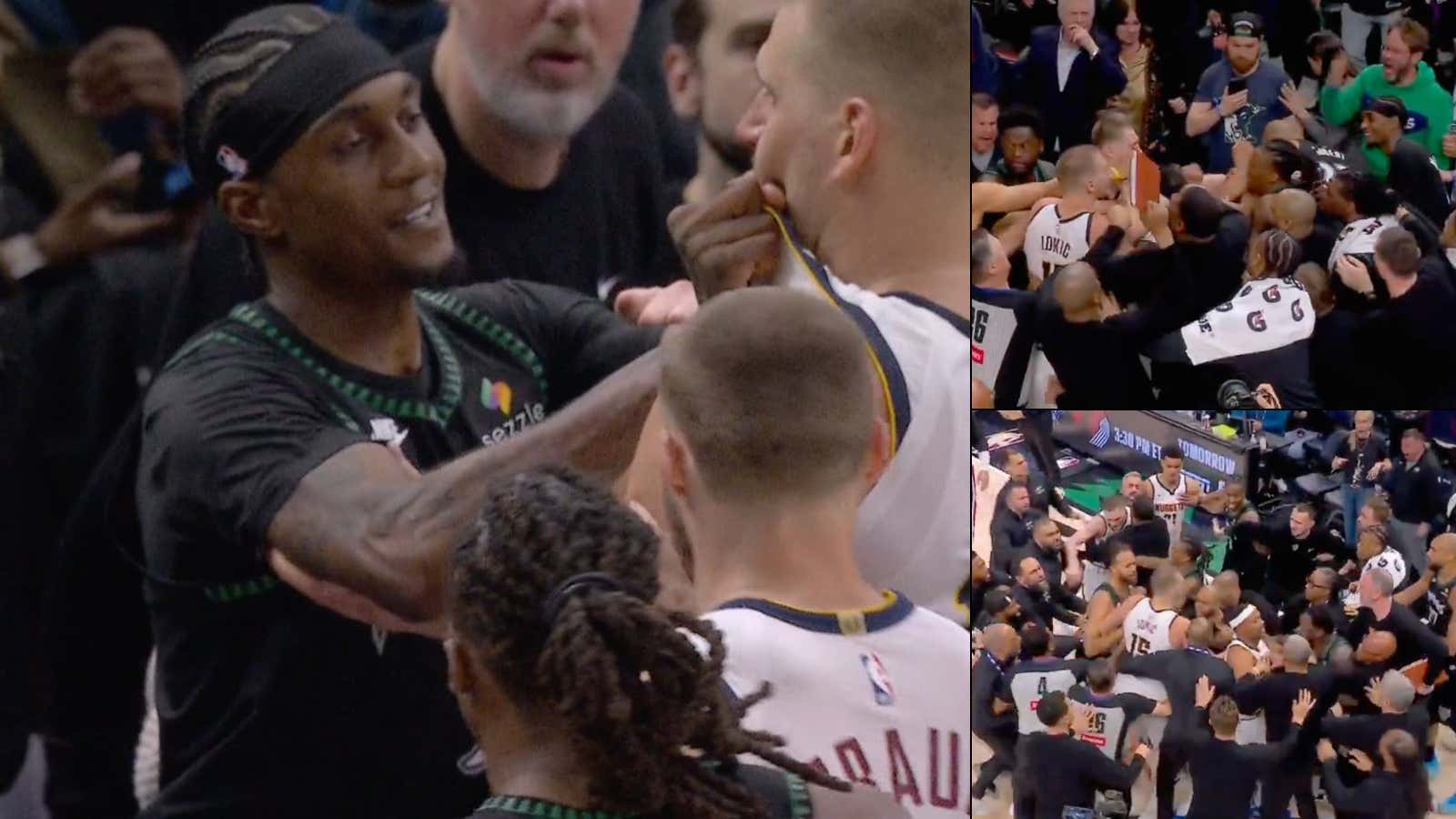 "I Just Seen Someone That Was Big As Hell" - Nikola Jokic Lost His Shit And Tried To Fight Jaden McDaniels In The Final Seconds Of Game 4