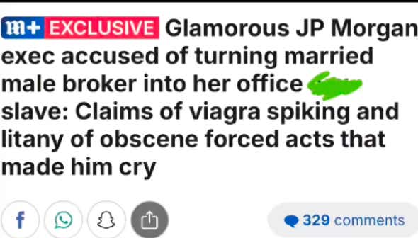 A Female JP Morgan Exec Is Going Viral After Being Accused Of Making Her Male Subordinate A "Sex Slave" In One Of The Wildest Lawsuits I've Ever Seen