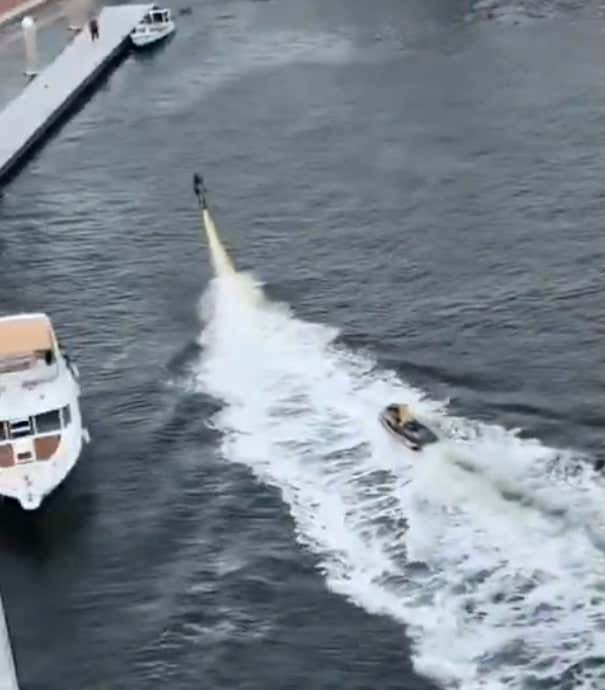Florida Man of The Year? – Fort Lauderdale Man Riding a Hoverboard + Pulling His Jetski Riding Dog Behind Him