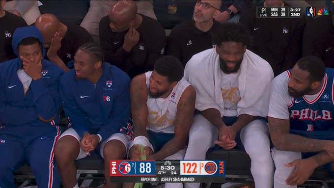 All Things Considered, Down By 40 In A Playoff Game Is A Pretty Rough Time For Your Star Players To Have A Giggle Fest On The Bench