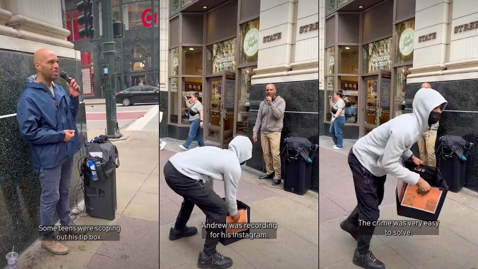 THERE ARE STILL GOOD PEOPLE IN THE WORLD: Thief Stole Chicago Street Performer's Tip Bucket In Broad Daylight, Gets Caught And Turned In By His Own Mother
