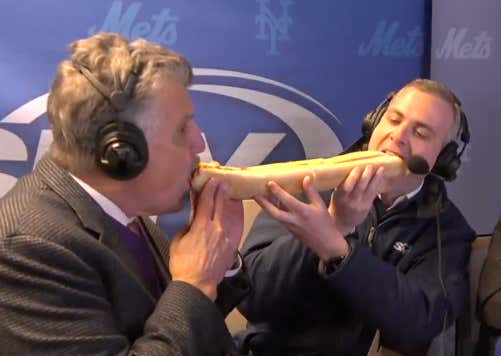 Mets Broadcast Stays Undefeated - Keith Hernandez And Steve Gelbs "Lady And The Tramp" A Hotdog While Gary Cohen Warns "That Image Is Going To Live Forever"