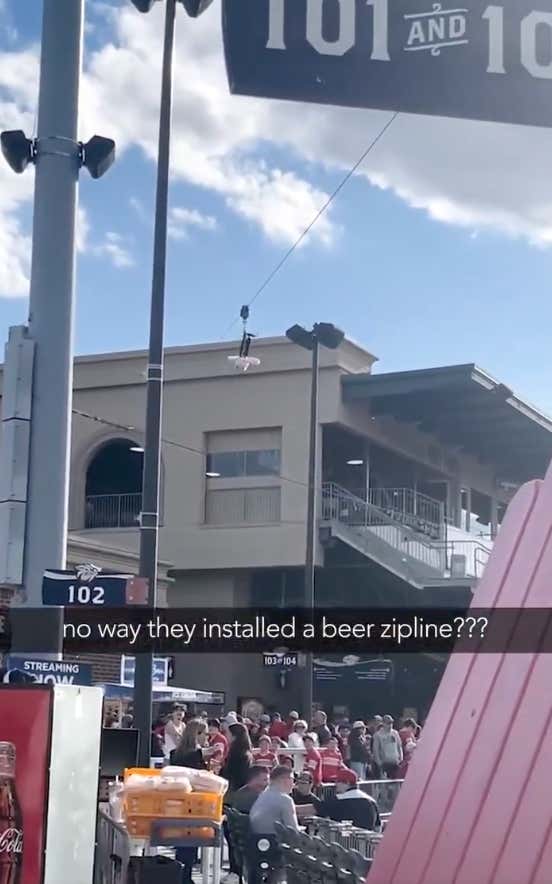The Beer Zipline Is An Absolute Game Changer That Every Ballpark Must Install This Summer