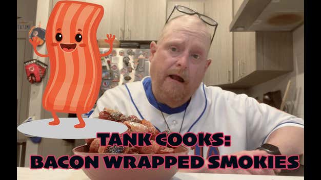 Tank Cooks Bacon Wrapped Smokies