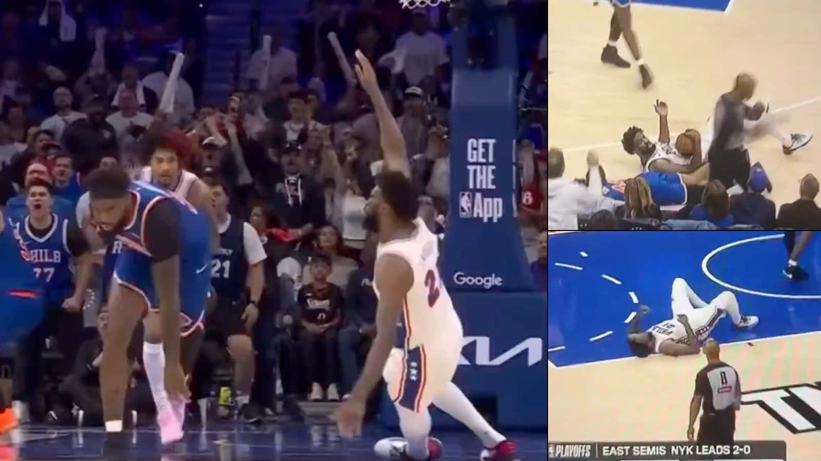Joel Embiid Complaining About The Refs While Having A Highlight Reel Of Flops From Game 3 Is Why He's The Whiniest Bitch In The NBA