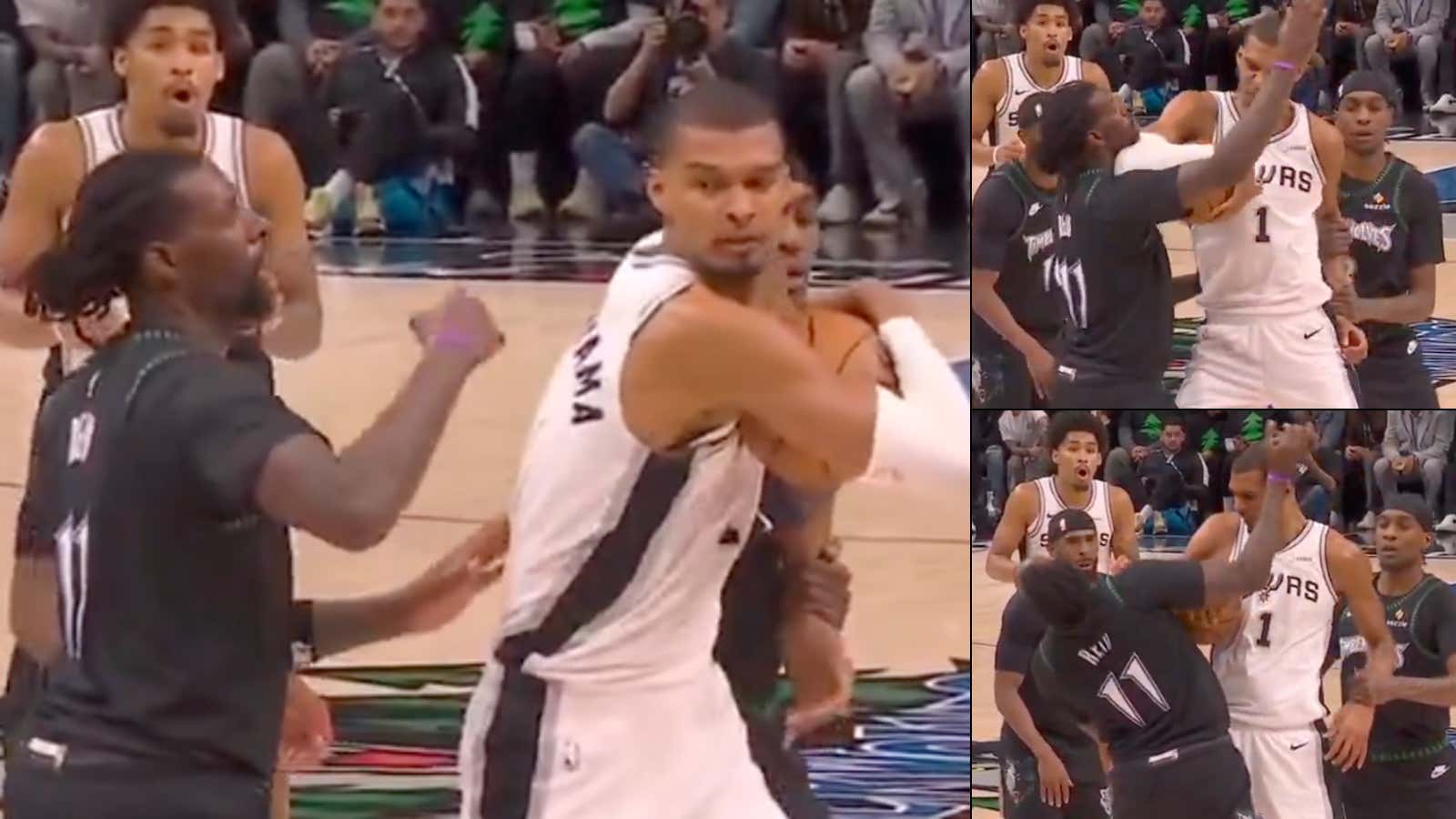 Victor Wembanyama Got Tossed From Game 4 After Deciding To Throw A Nasty Elbow Right To The Face Of Naz Reid