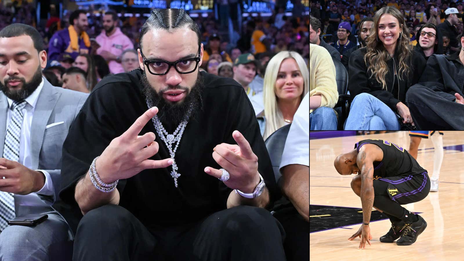 Dillon Brooks Sitting Directly Under The Basket To Laugh At The Lakers And LeBron Getting Swept Is A Great Villain Move