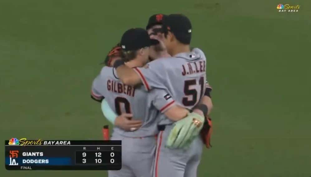 There Ain't Nothing Wrong About The San Francisco (Sus) Giants Outfielders Bumping Cocks After A Win
