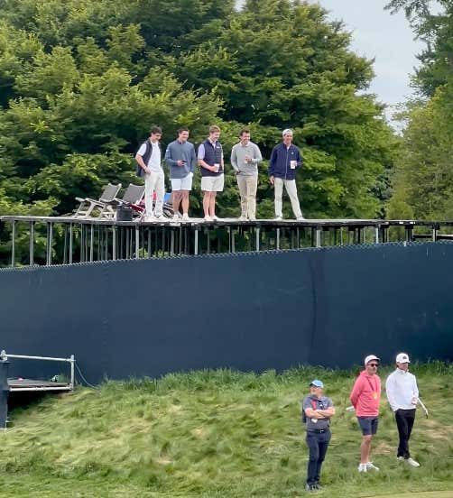 Genius: Some Dudes Built A Huge Platform Behind The 14th Tee At Aronimink So They Can Watch The PGA Championship From Their Backyard