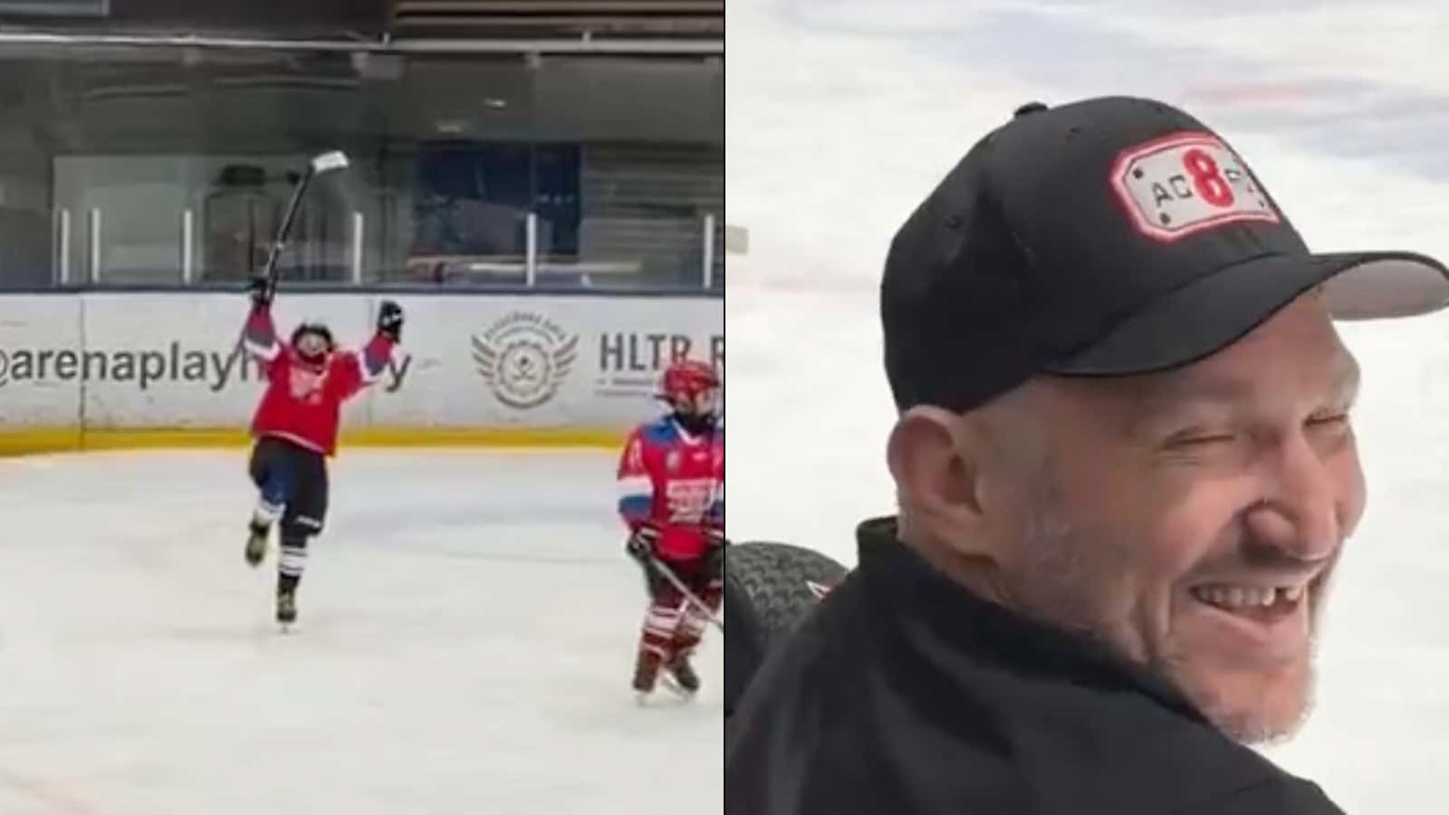 Sergei Ovechkin Is Already Scoring Highlight Reel Goals While Ovi Looks On With Delight