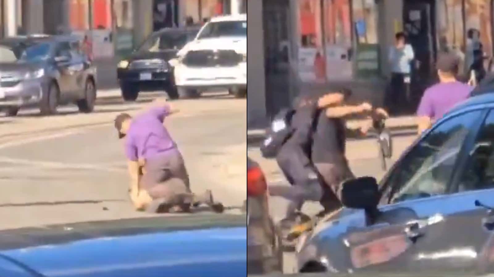 Can't Stop, Won't Stop: Fella In Toronto Gets The Shit Beat Out Of Him For Allegedly Attempting To Steal A Bike, Immediately Tries To Steal Scooter Of Guy Trying To Help Him Get Out Of There