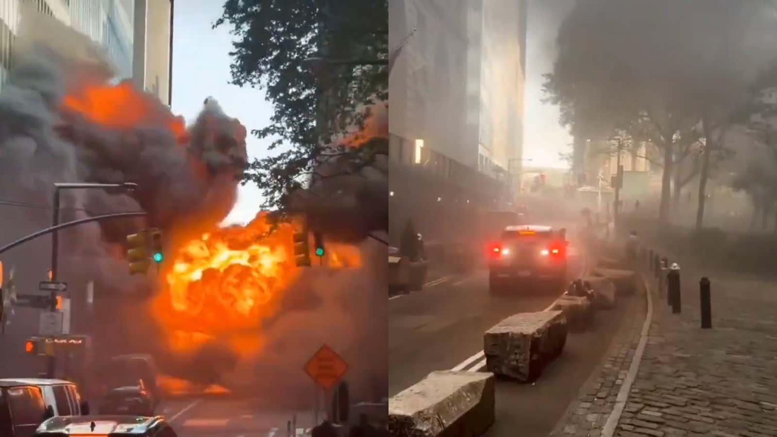 There Was a Massive Explosion Yesterday After MTA Car Caught on Fire in New York City Near Charging Bull Statue in Lower Manhattan