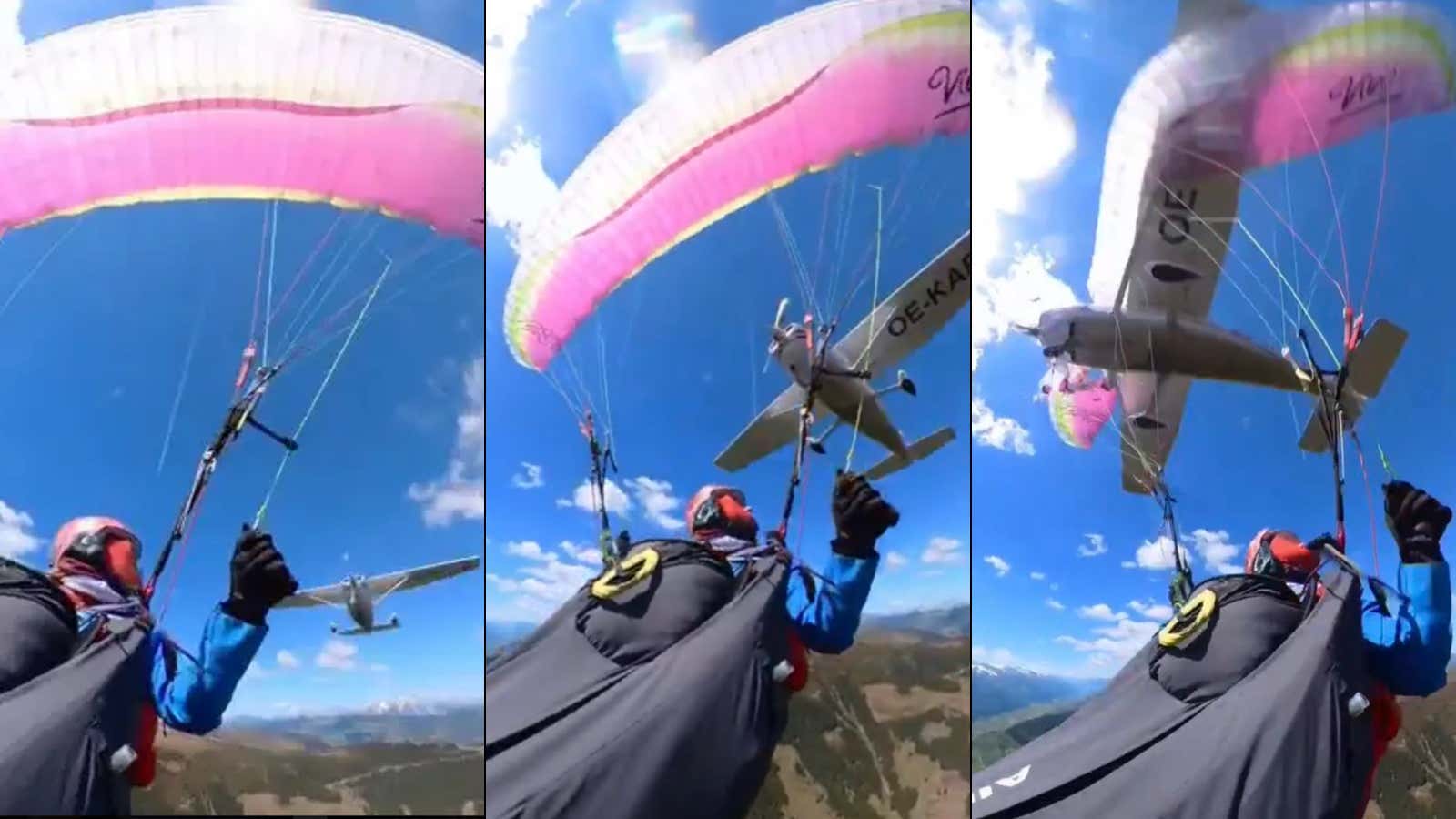 WATCH: Cessna Airplane Crashes Into Paraglider Mid-Air And Somehow All Parties Survive/Land Safely Without Any Major Injuries