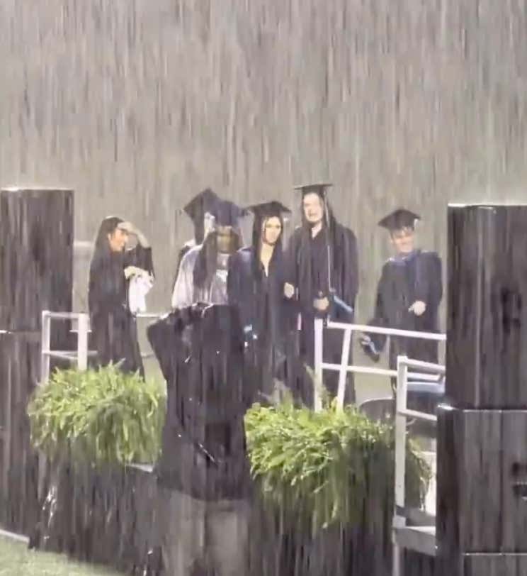 A Tennessee High School Held an Outside Graduation 'Rain or Shine' and They Absolutely Meant It