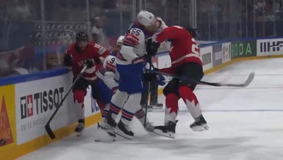 USA's Ryan Lindgren Nearly Decapitated Canada's Evan Bouchard at The Hockey World Championships