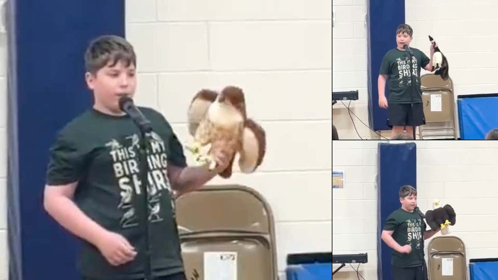 Must Watch: Kid Dominates His School's Talent Show By Impersonating Every Bird You Can Think Of