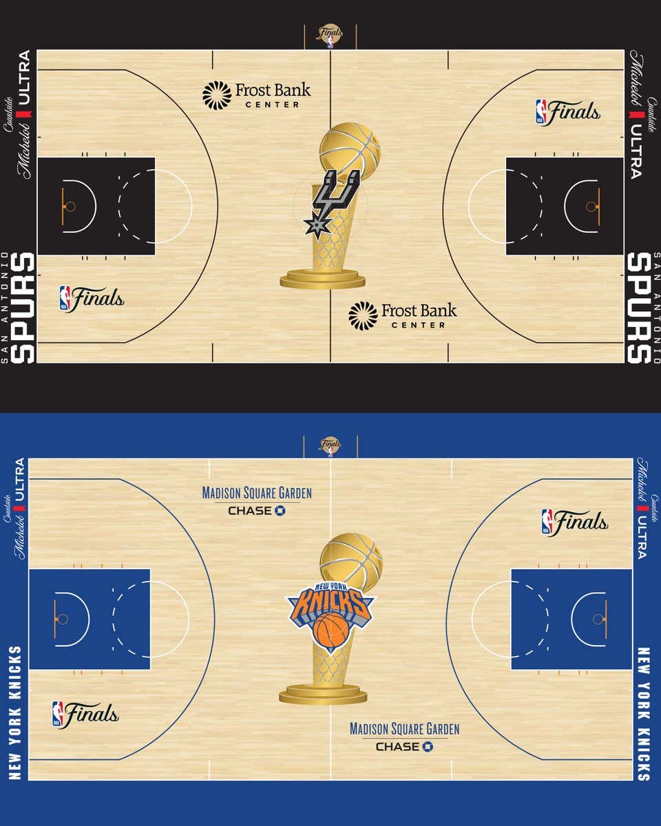 The NBA Unveiled The Knicks And Spurs Finals Courts With The Old School Look And They Are Absolutely Beautiful