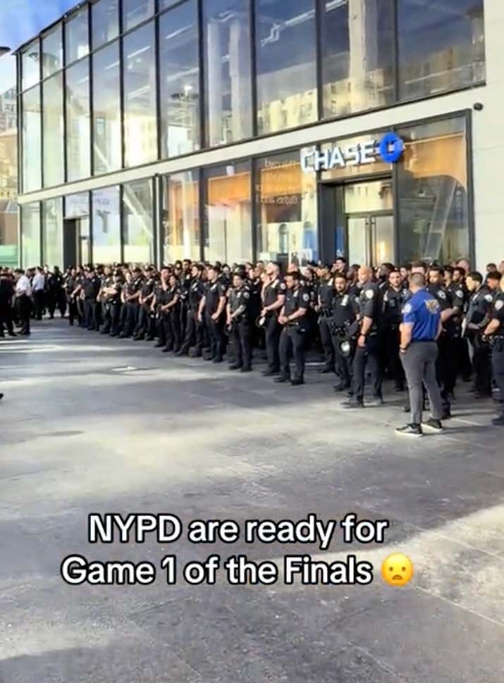 The Scene Of Cops Outside MSG Looks like Something Out Of A Batman Movie
