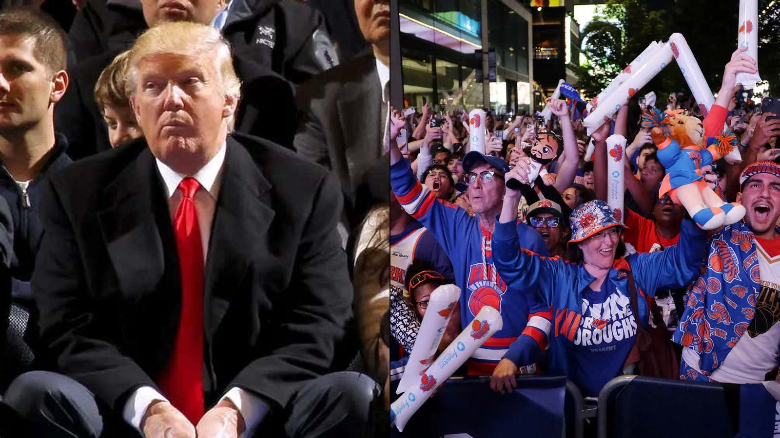 The Watch Parties For Knick Fans Outside Of Madison Square Garden Are Reportedly CANCELLED For Game 3, Ahead Of President Trump's Arrival