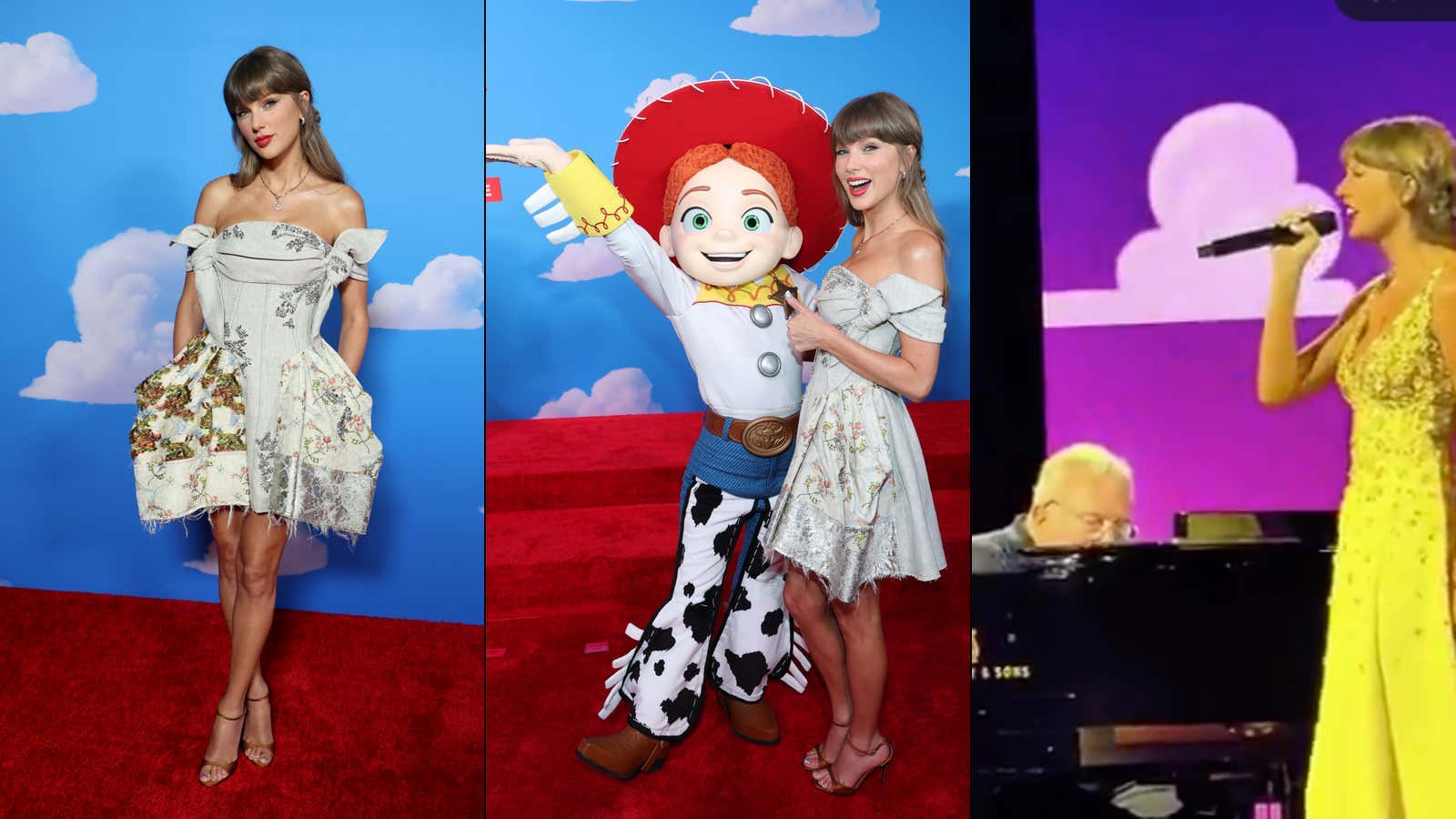 Taylor Swift Looked Ethereal On The 'Toy Story 5' Red Carpet & Did An A+ Duet With Randy Newman But Sorry, She Was NOT The Top Dog At That Premiere