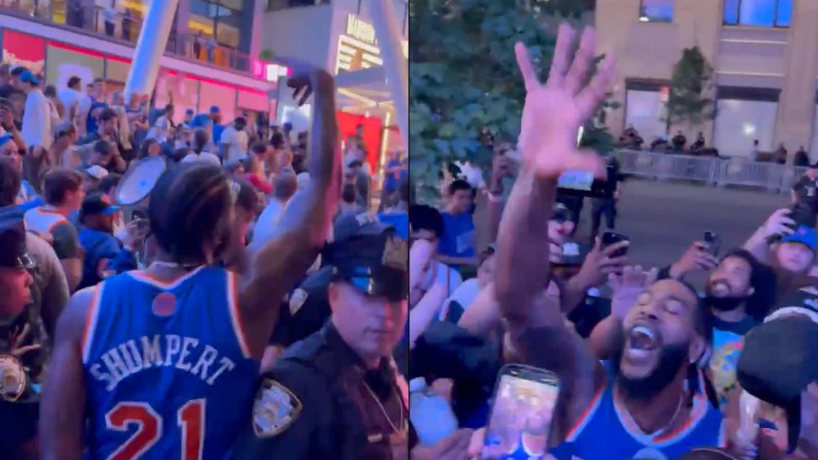 Once A Knick, Always A Knick: Iman Shumpert Wore His Own Game-Worn Jersey To Game 4, Joined The Lunatics Outside MSG To Party