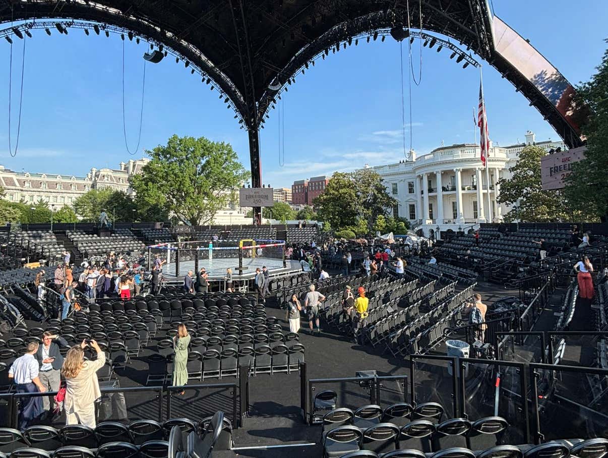 We Were Invited To The White House This Morning To Check Out The UFC Freedom 250 Setup