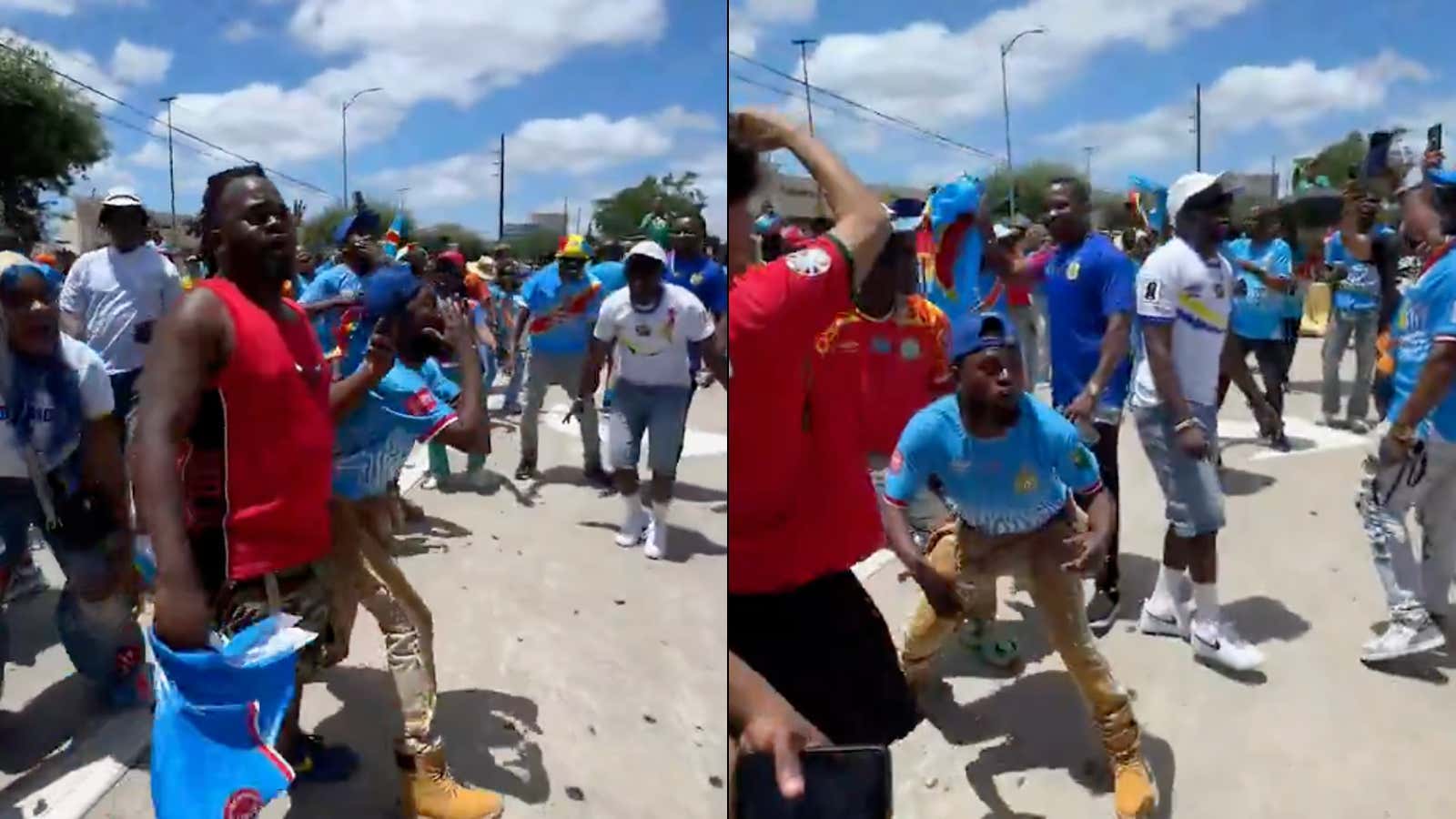 DR Congo Fans Are Celebrating The Tie vs Portugal By Mocking Ronaldo And Hitting His Siuuu Celebration In The Streets Of Houston