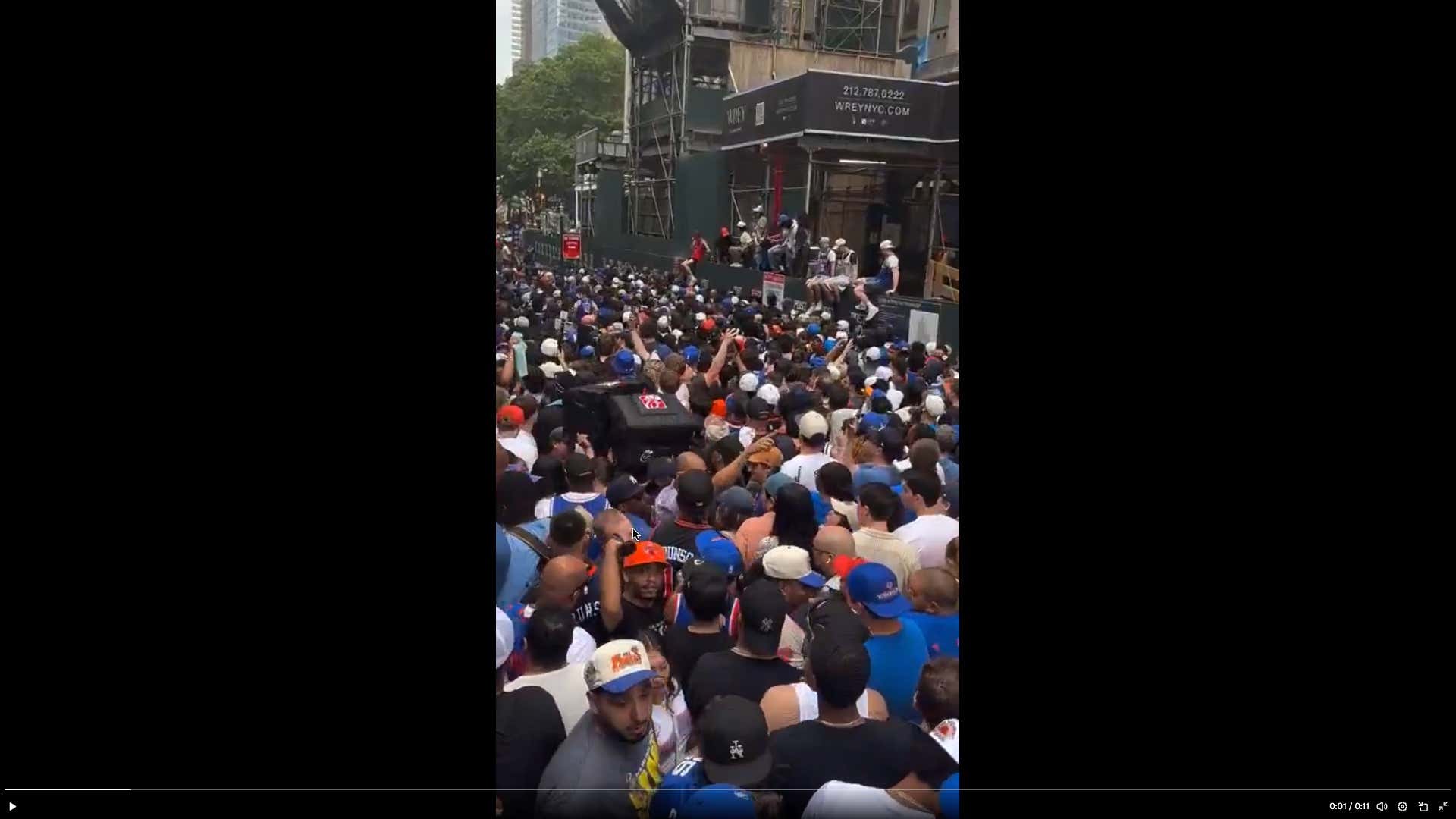 Not All Heroes Wear Capes – Food Delivery Guys Delivering Orders Through The Teeth of The Knicks Championship Parade... Somebody Better Have Tipped Them Well