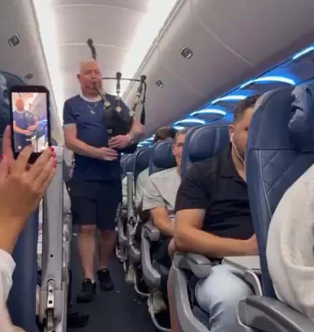 It's Time For Everyone's Favorite Game: Passionate Fan or Prison Time? – Scotland Fan Breaks Out The Bagpipes on a Commercial Flight