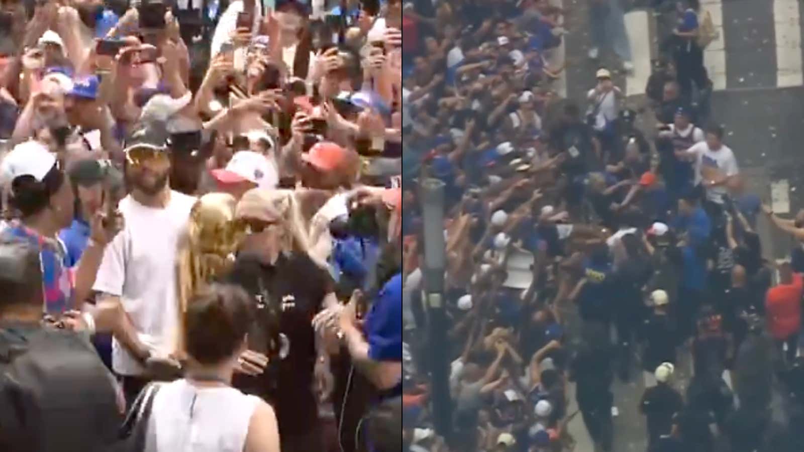 This Scene Of Jalen Brunson Walking The Canyon Of Heroes With The Larry O'Brien And Fans All Around Him Is Why He's The King Of New York